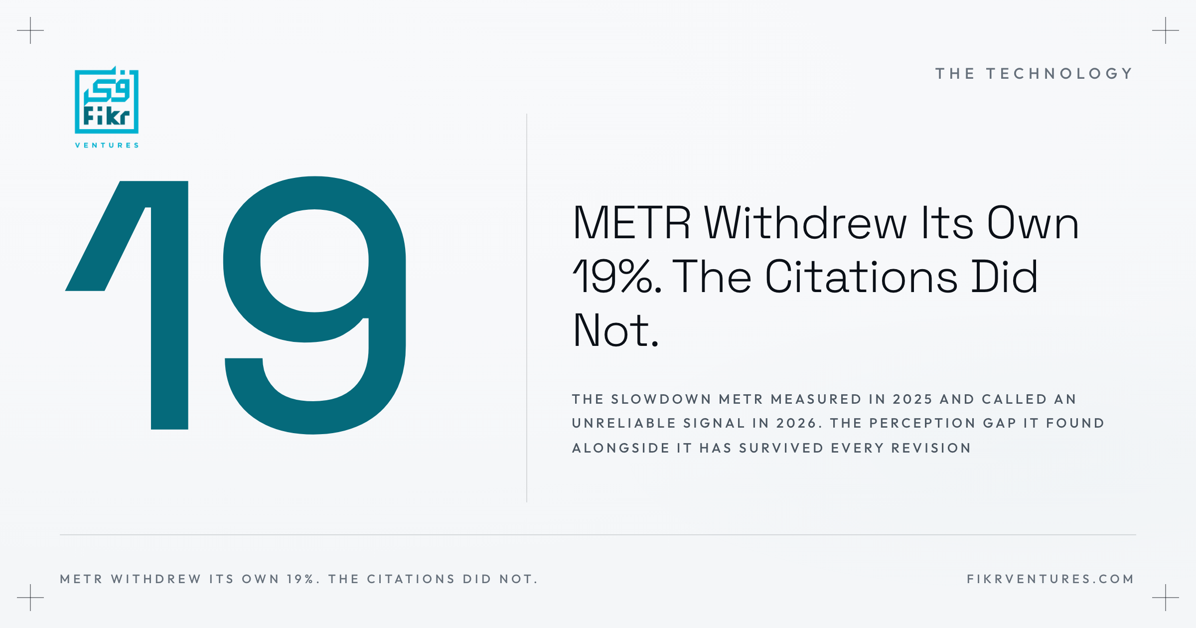 Instrument plate showing the numeral 19 mounted on a dimension line beside the title METR Withdrew Its Own 19 Percent